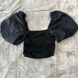 Puffer sleeve crop top from Zara